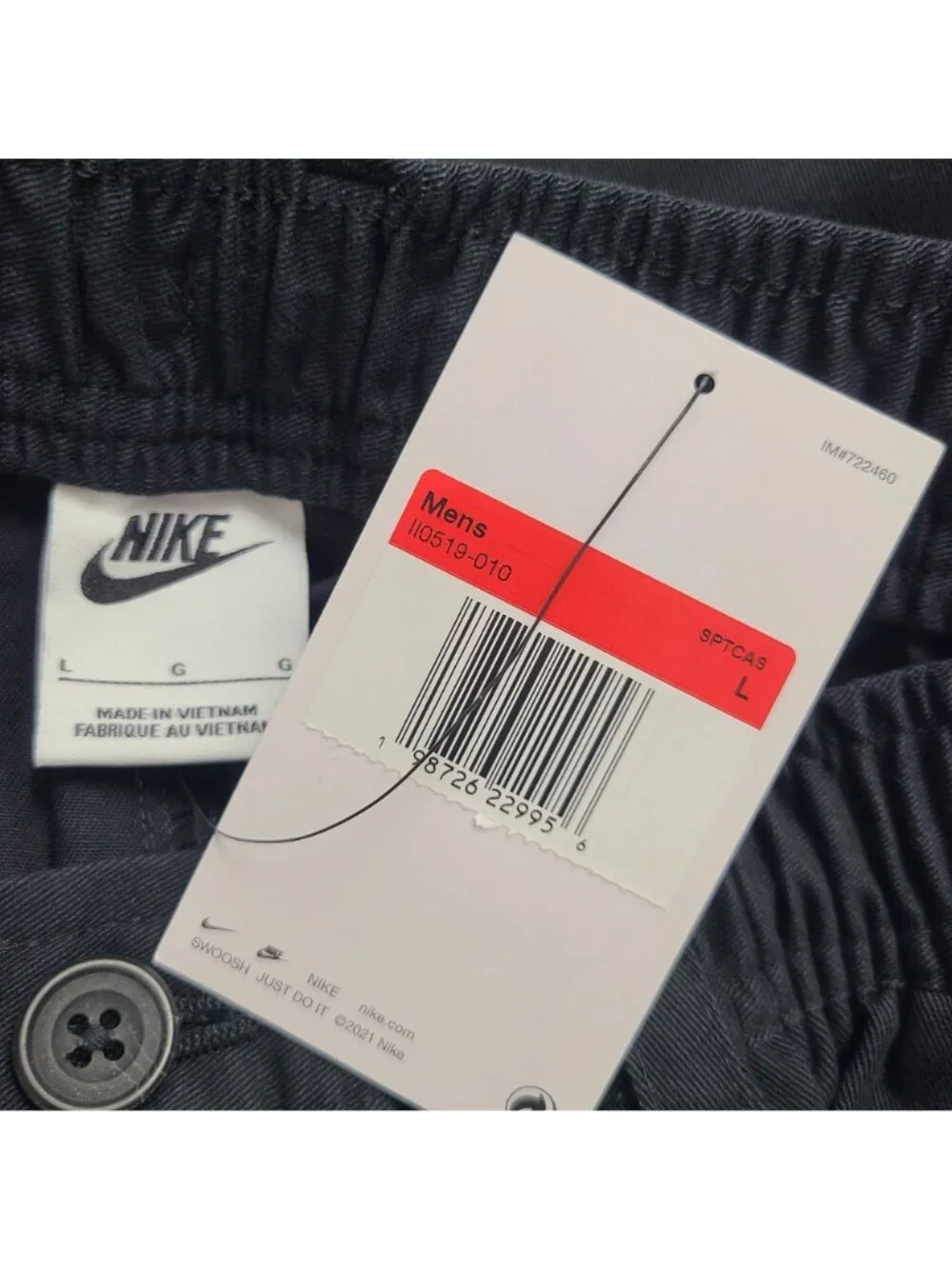 Nike Life Wide Leg Oversized Pants II0519-010 Size L Black